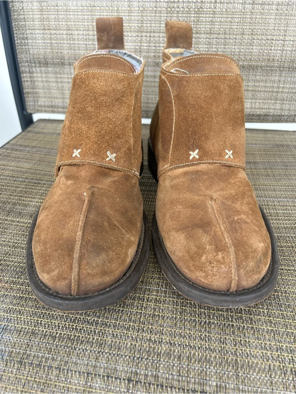 Gordon Rush men’s 10.5 Italian Tan Brown Suede Chukka Low Boots Snap Ankle shoes